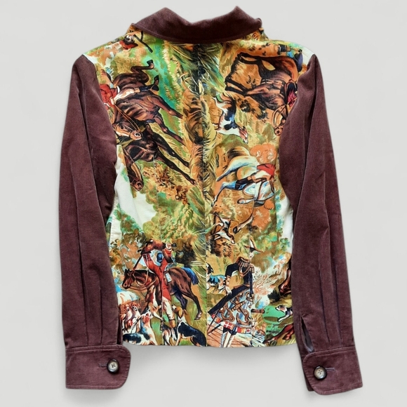 Vtg Japanese Americana Yuki Torii Victorian Fox Hunting Jacket Horse Graphics - Picture 9 of 16